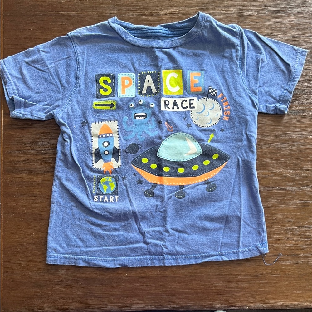 Size 5 Space Race Tee - Blue